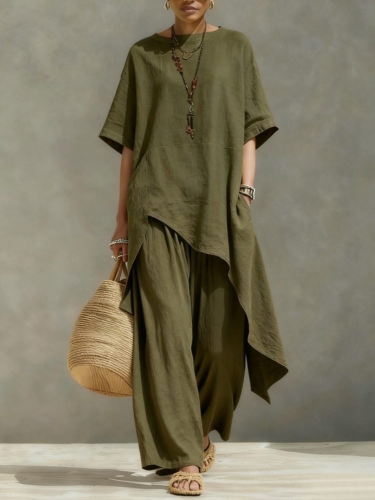Women Cotton Linen Pant Sets 2 - Linen Pant Wide ulasan dan harga