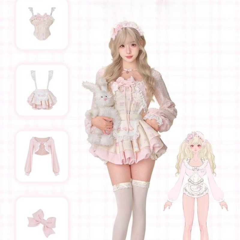 Japanese Sweet Lolita Style 3  - Crop Top Crochet ulasan dan harga