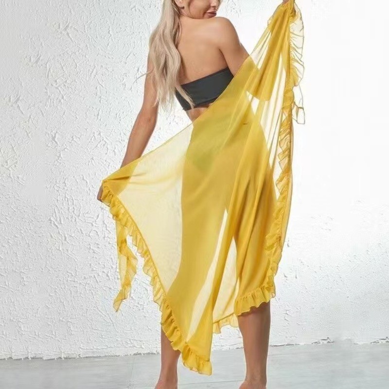 5 Colors Ruffle Sarong for Wom - Cover Up Kaftan ulasan dan harga
