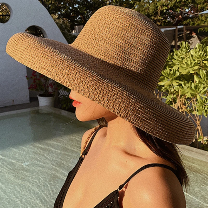 2023 New Summer Ladies Solid P - Hat Floppy Wide ulasan dan harga