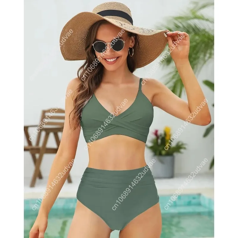 Women's High Waisted Bikini Se - Swimsuit Bikini Ruched ulasan dan harga