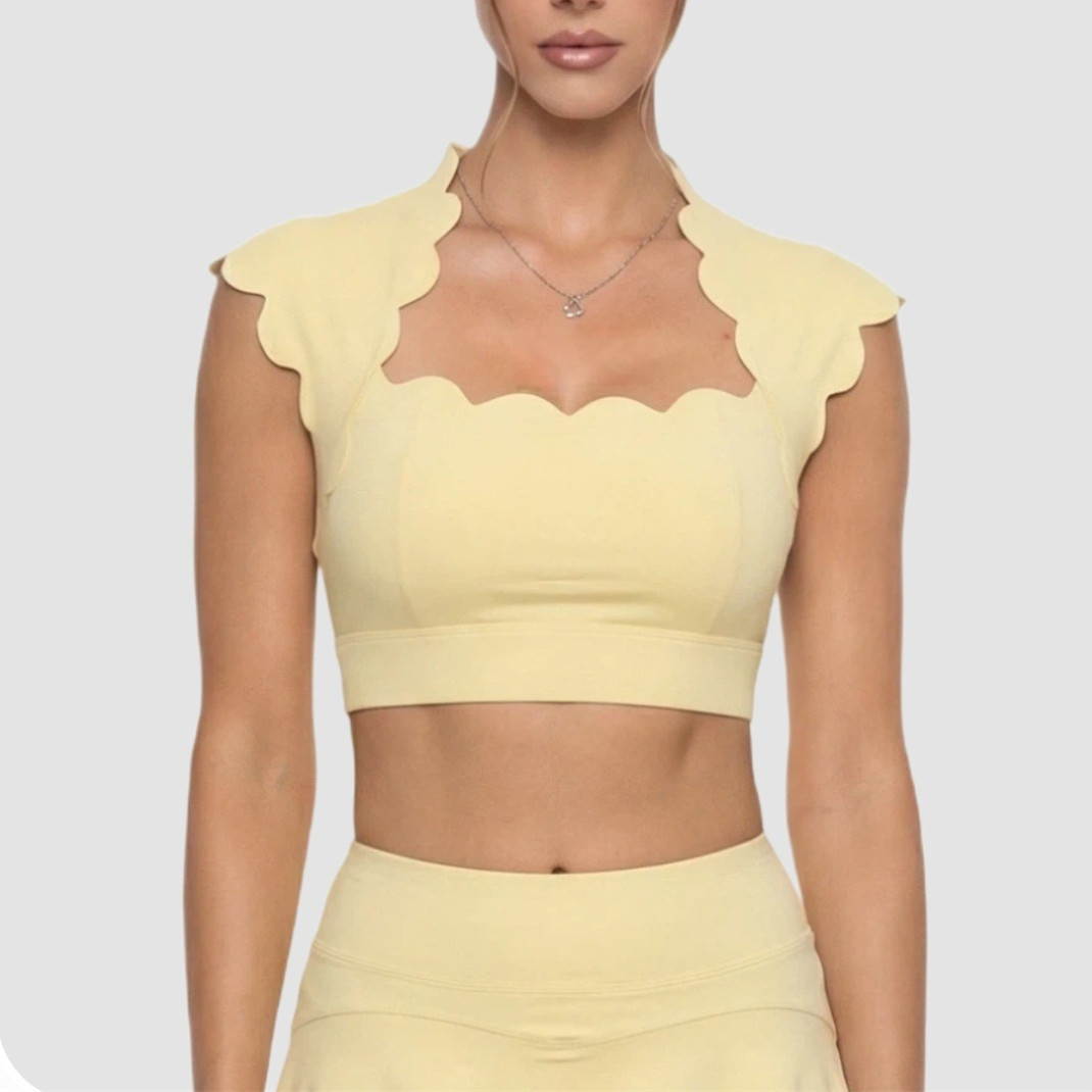 Pad Wavy Women Sports Vest Yog - Crop Top Crochet ulasan dan harga